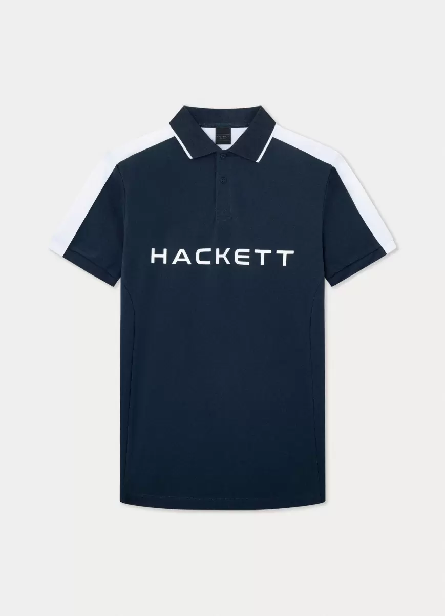 Herren Poloshirt Baumwolle Hs Classic Fit Poloshirts Hackett London Navy - 4