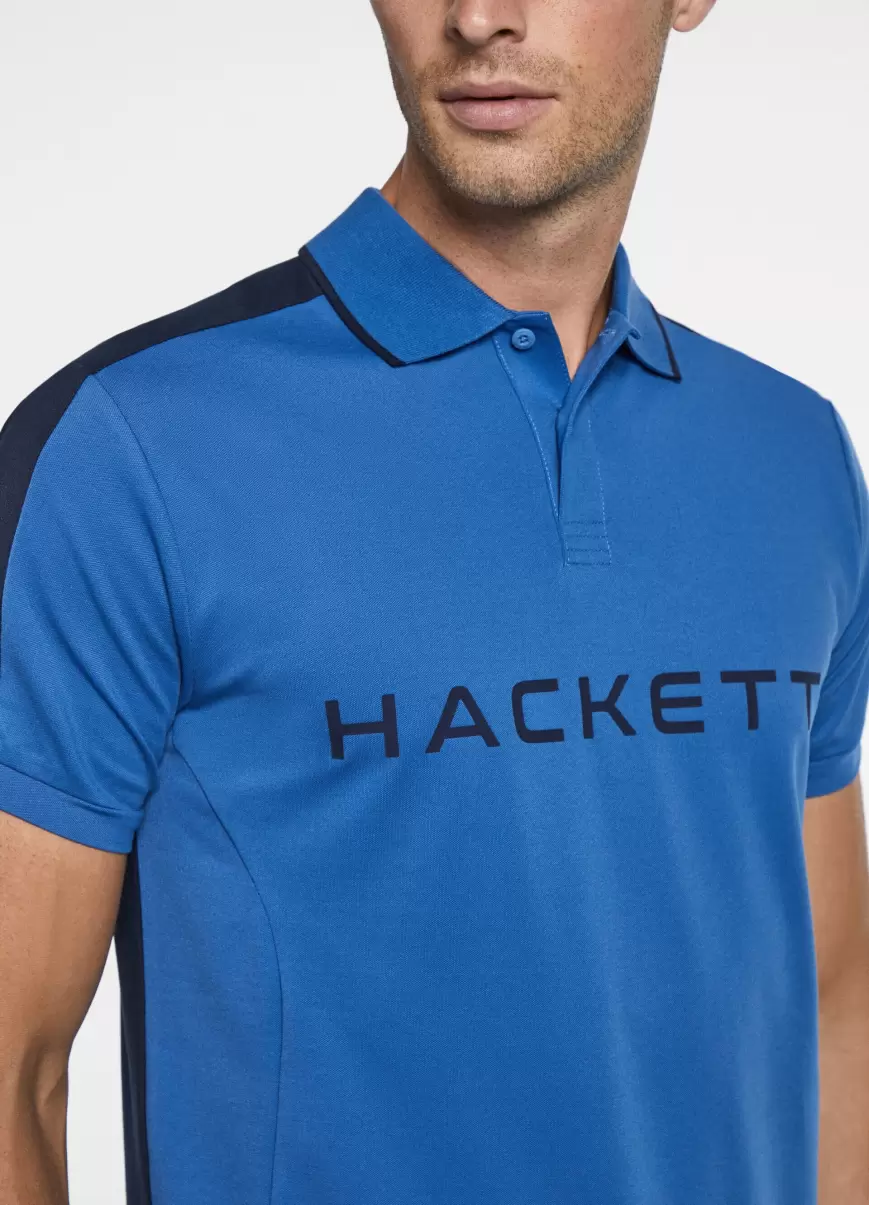 Herren Poloshirt Baumwolle Hs Classic Fit Hackett London Poloshirts Blue - 1