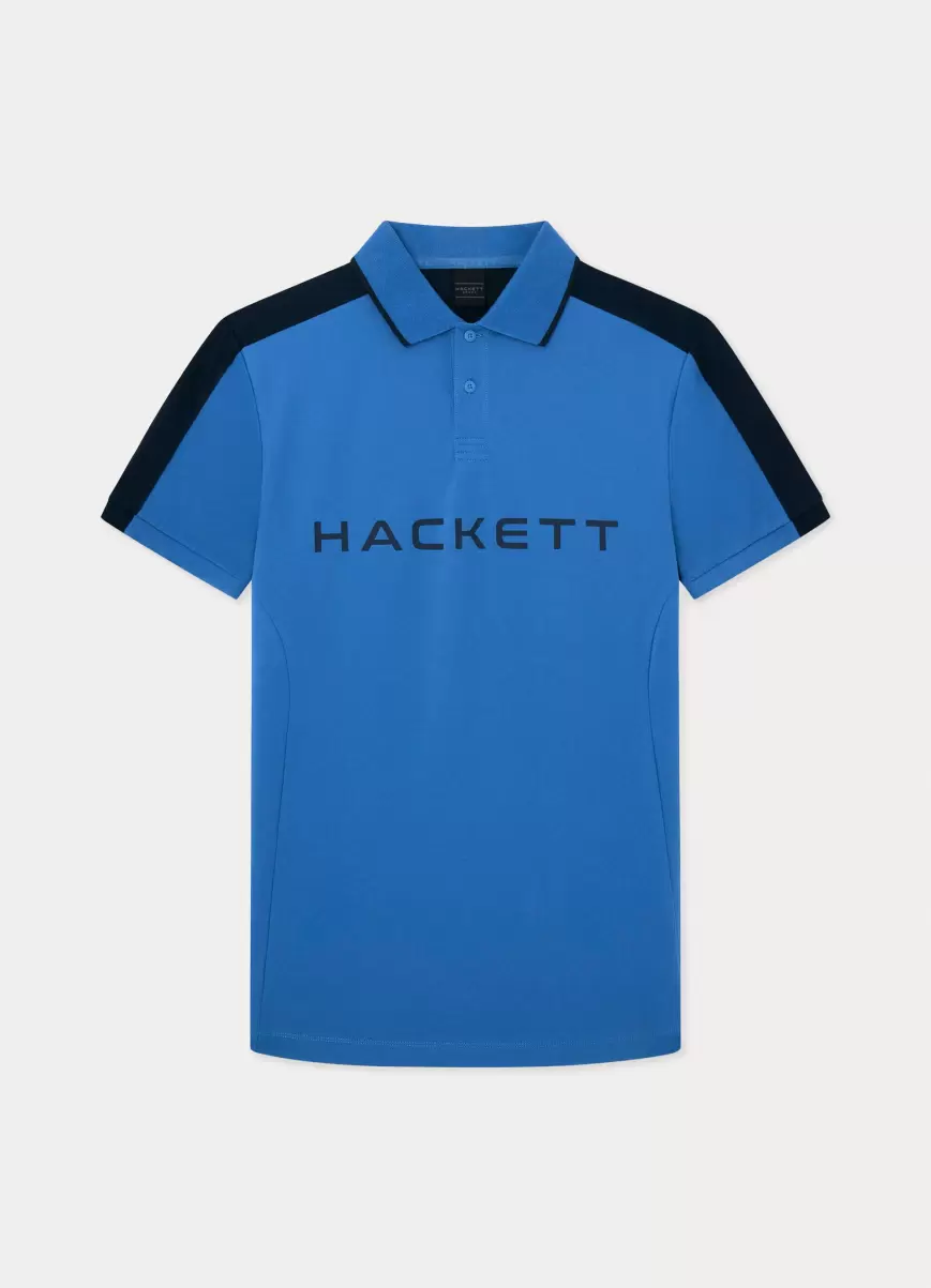 Herren Poloshirt Baumwolle Hs Classic Fit Hackett London Poloshirts Blue - 4