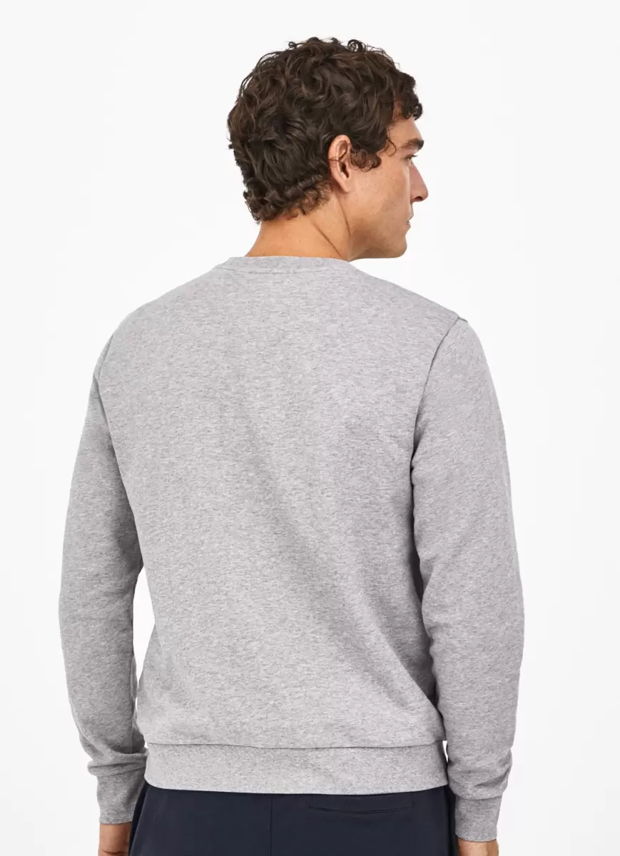Light Grey Hackett London Sweatshirts & Hoodies Herren Baumwoll-Sweatshirt Mit Stickerei - 2