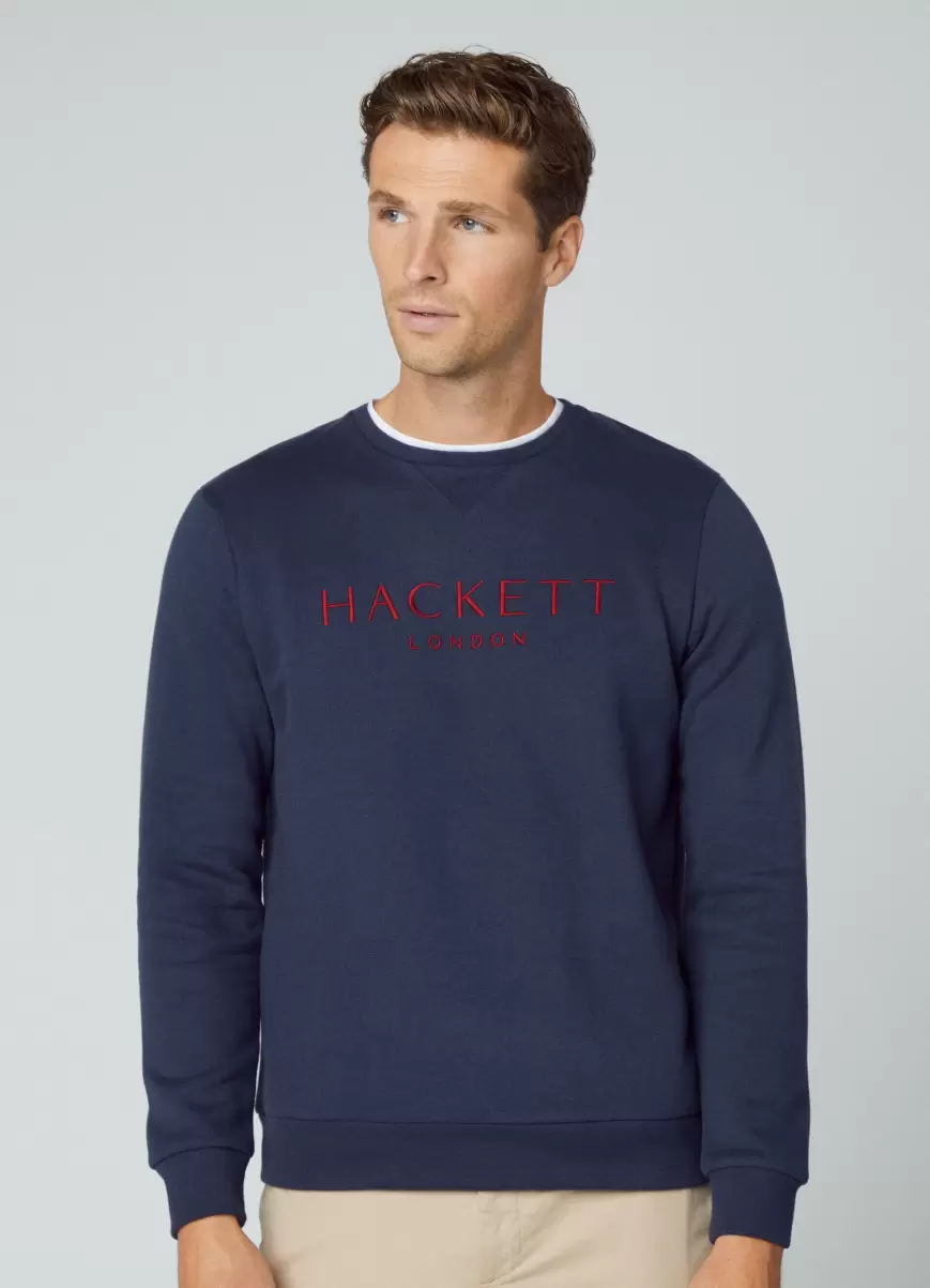 Sweatshirts & Hoodies Pullover Heritage Logo Gestickt Herren Navy Hackett London - 1