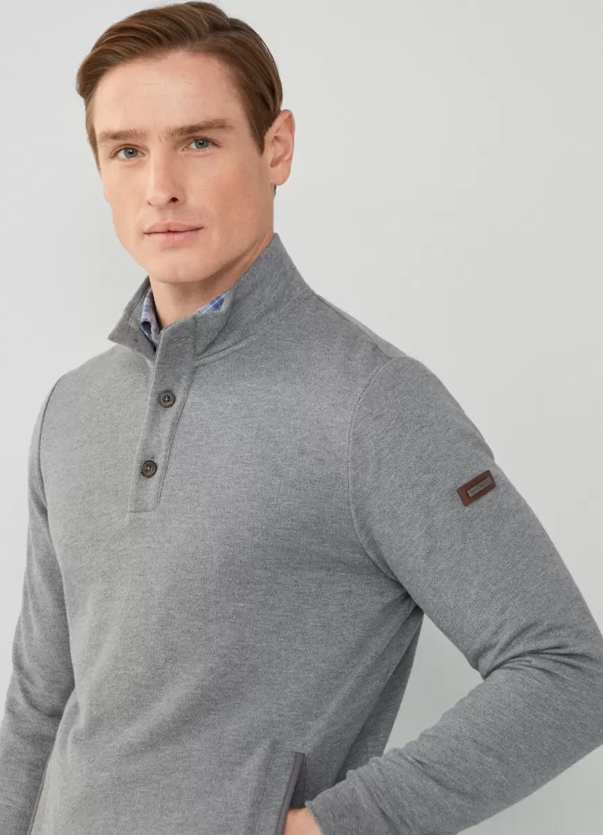 Hackett London Marl Grey Herren Sweatshirts & Hoodies Pullover Fleece Classic Fit - 1