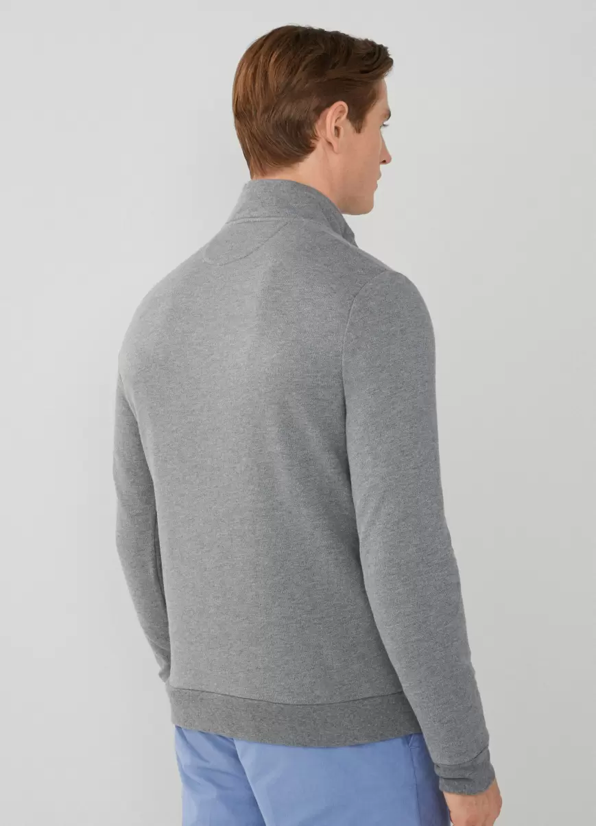 Hackett London Marl Grey Herren Sweatshirts & Hoodies Pullover Fleece Classic Fit - 2
