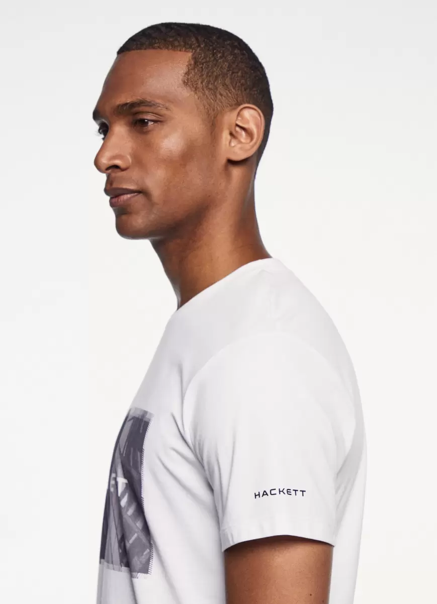 T-Shirt Design Classic Fit T-Shirts Hackett London Herren White - 3