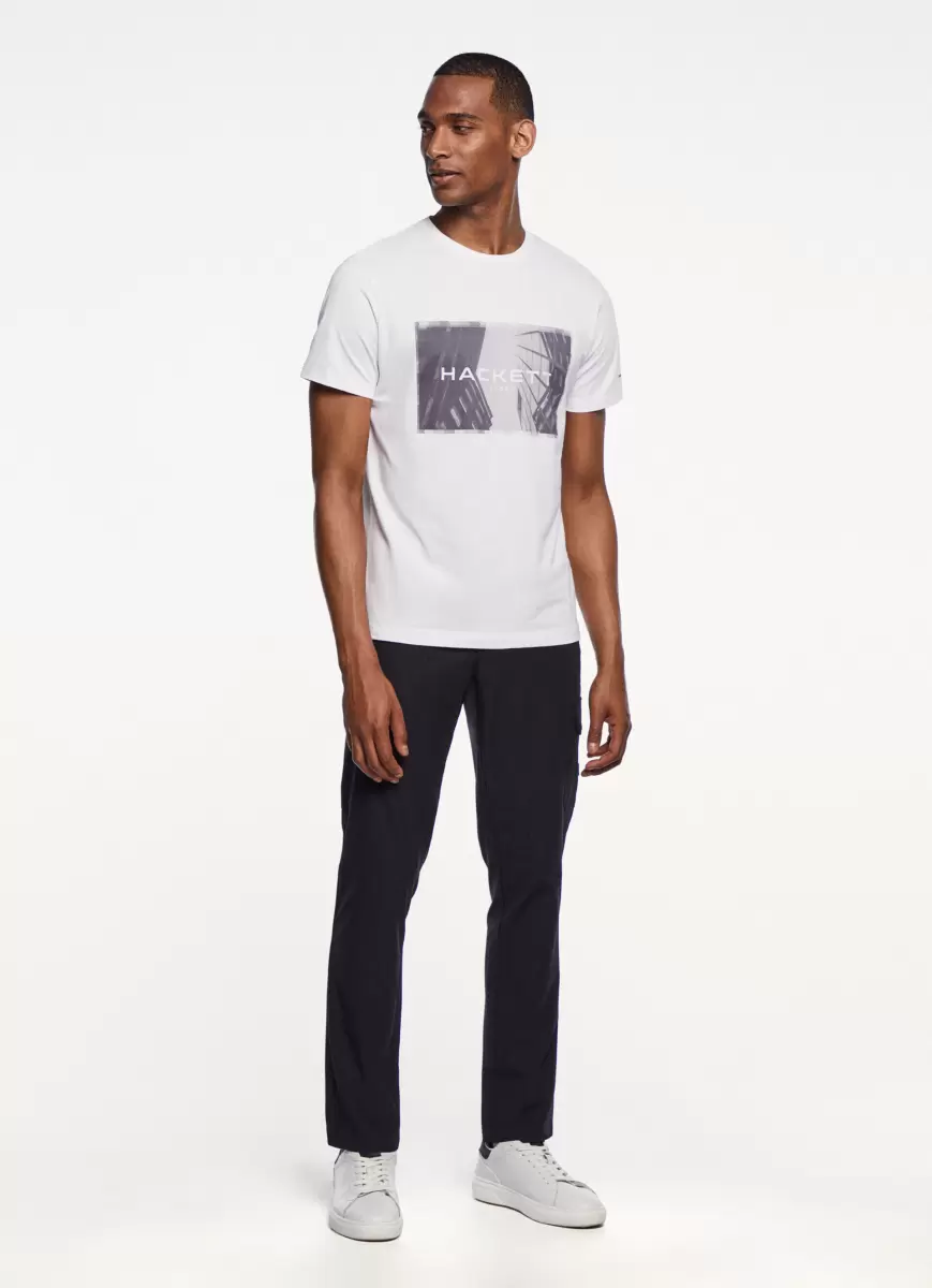 T-Shirt Design Classic Fit T-Shirts Hackett London Herren White - 4