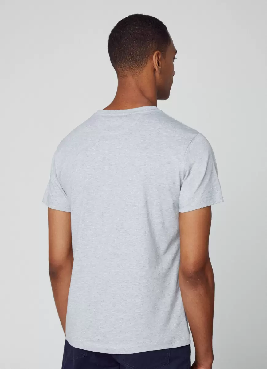 Herren Light Grey T-Shirts T-Shirt Logo Gestickt Hackett London - 2