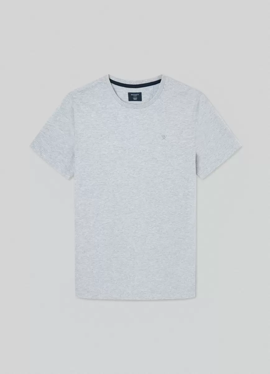 Herren Light Grey T-Shirts T-Shirt Logo Gestickt Hackett London - 4