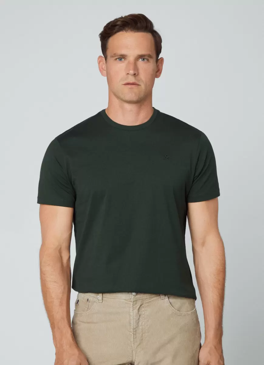 Hackett London T-Shirt Logo Gestickt T-Shirts Herren Dark Green - 1