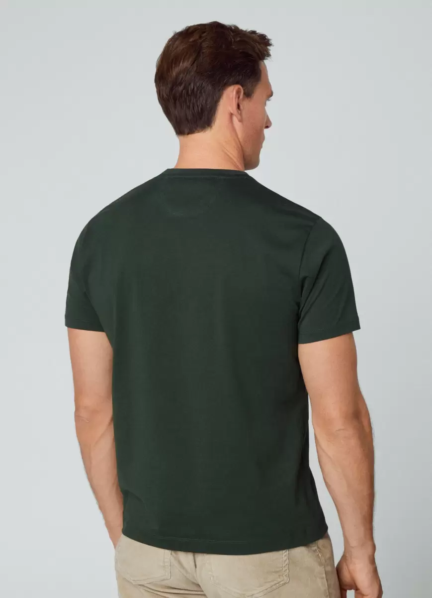 Hackett London T-Shirt Logo Gestickt T-Shirts Herren Dark Green - 2