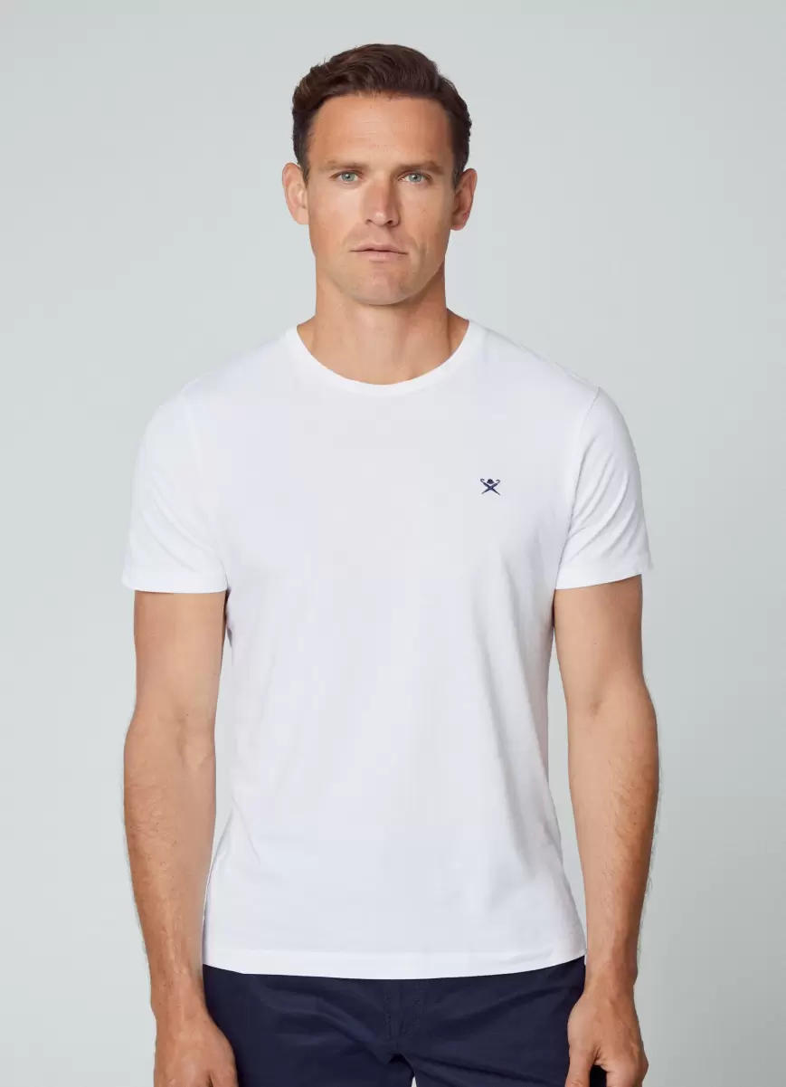 White Baumwoll-Jersey T-Shirt Hackett London Herren T-Shirts - 1