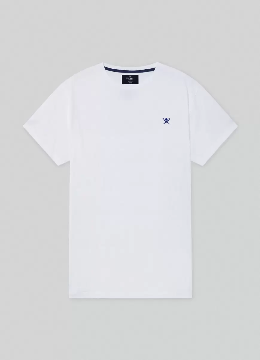 White Baumwoll-Jersey T-Shirt Hackett London Herren T-Shirts - 4