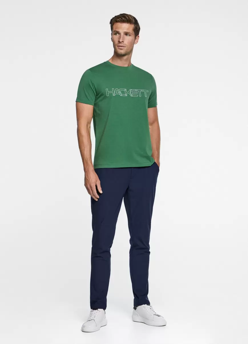 Green Hackett London T-Shirt Basic Logodruck T-Shirts Herren - 3