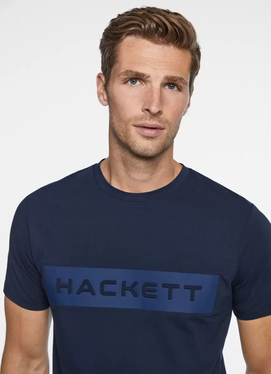 T-Shirts Navy Herren T-Shirt Logo-Druck Hackett London - 1