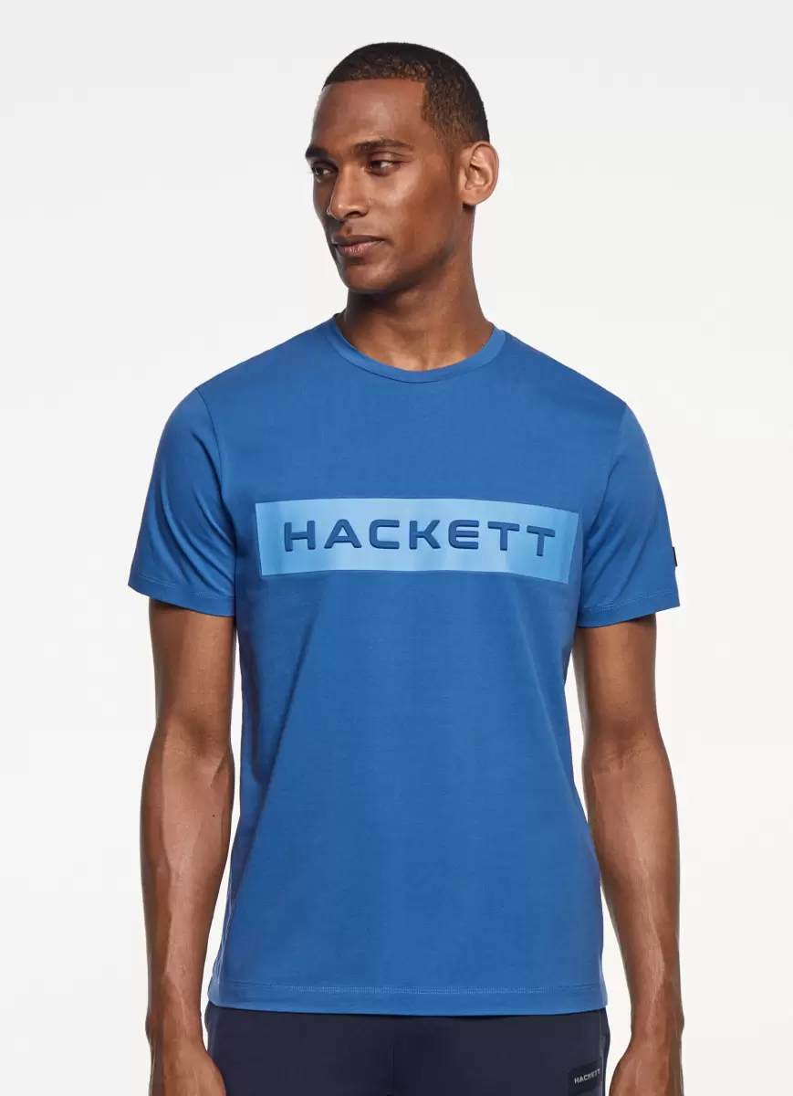 T-Shirt Logo-Druck Herren Hackett London T-Shirts Blue - 1