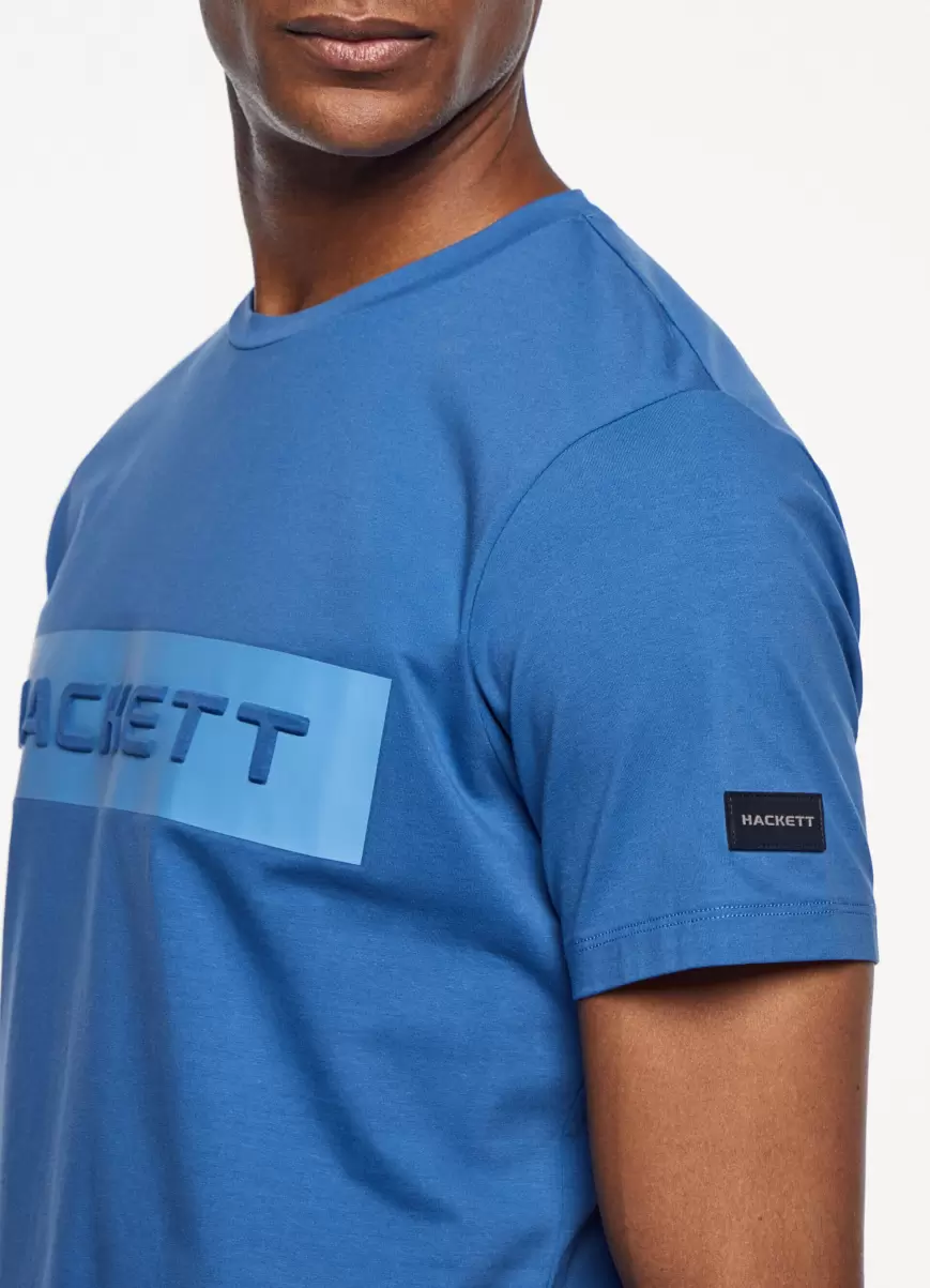 T-Shirt Logo-Druck Herren Hackett London T-Shirts Blue - 3