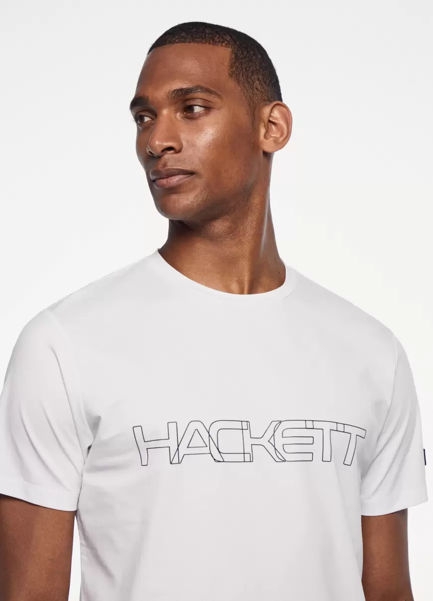 T-Shirts White T-Shirt Basic Logodruck Herren Hackett London - 1