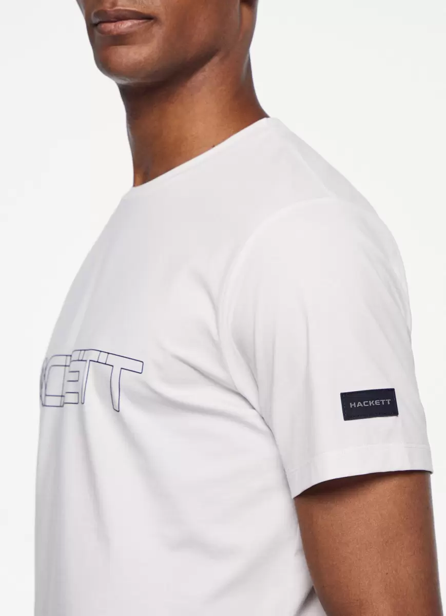 T-Shirts White T-Shirt Basic Logodruck Herren Hackett London - 2