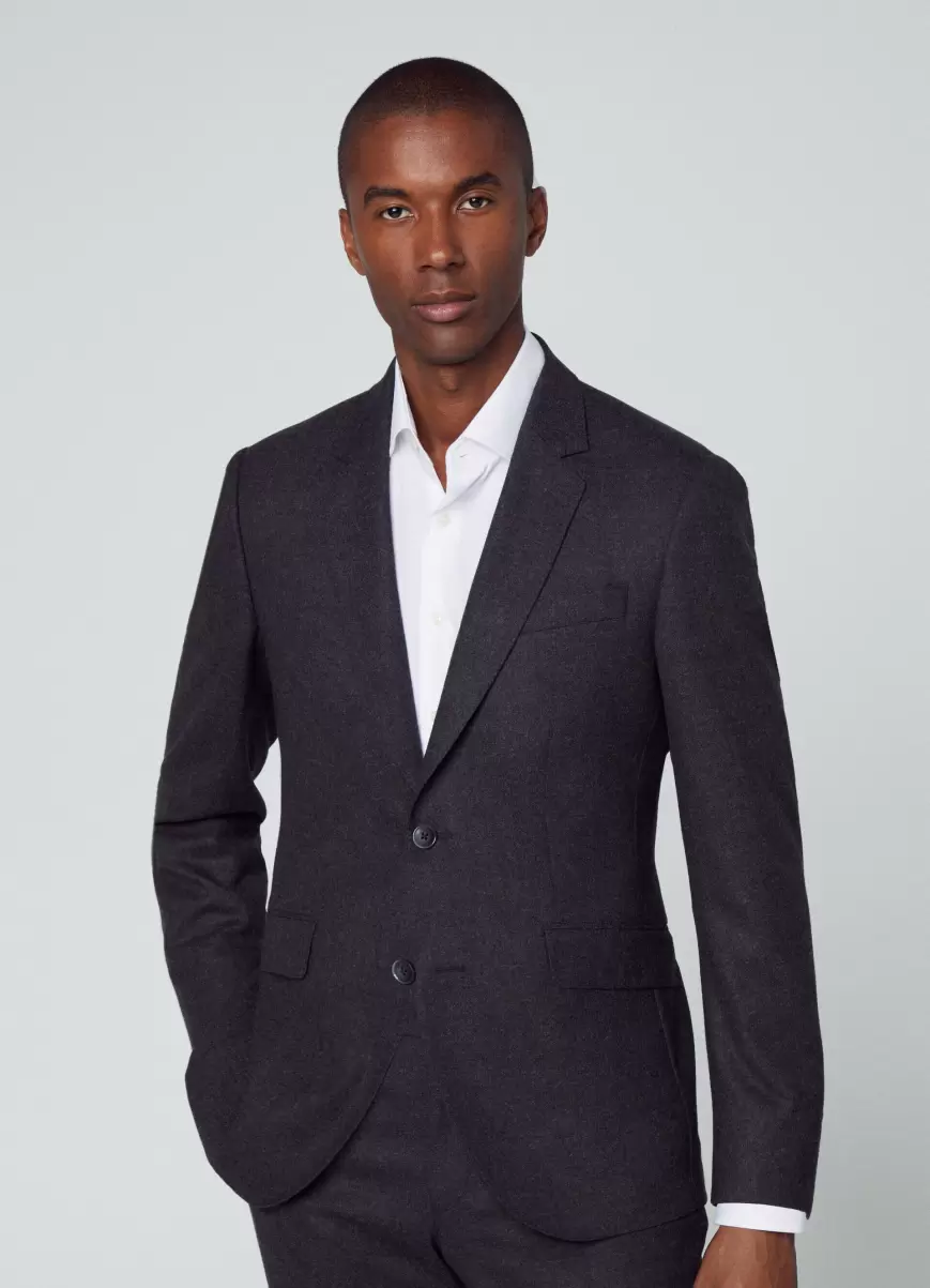 Anzug Wolle Wasserabweisend Herren Charcoal Grey Anzüge Hackett London - 1