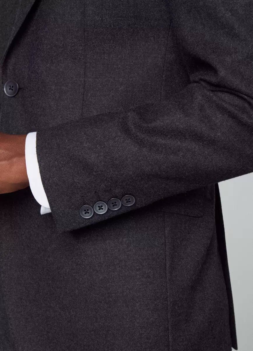 Anzug Wolle Wasserabweisend Herren Charcoal Grey Anzüge Hackett London - 2