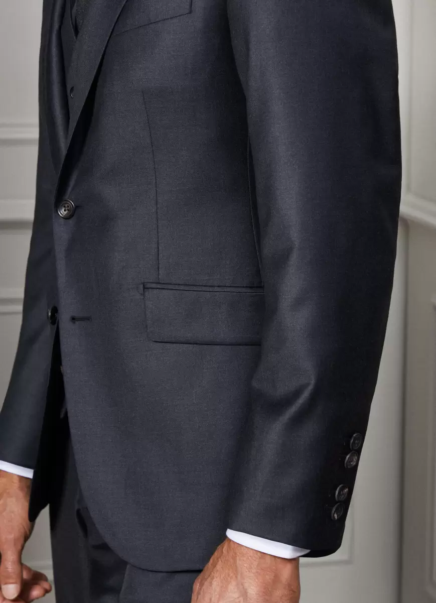 Hackett London Dark Grey Anzug Aus Wollflanell Anzüge Herren - 4