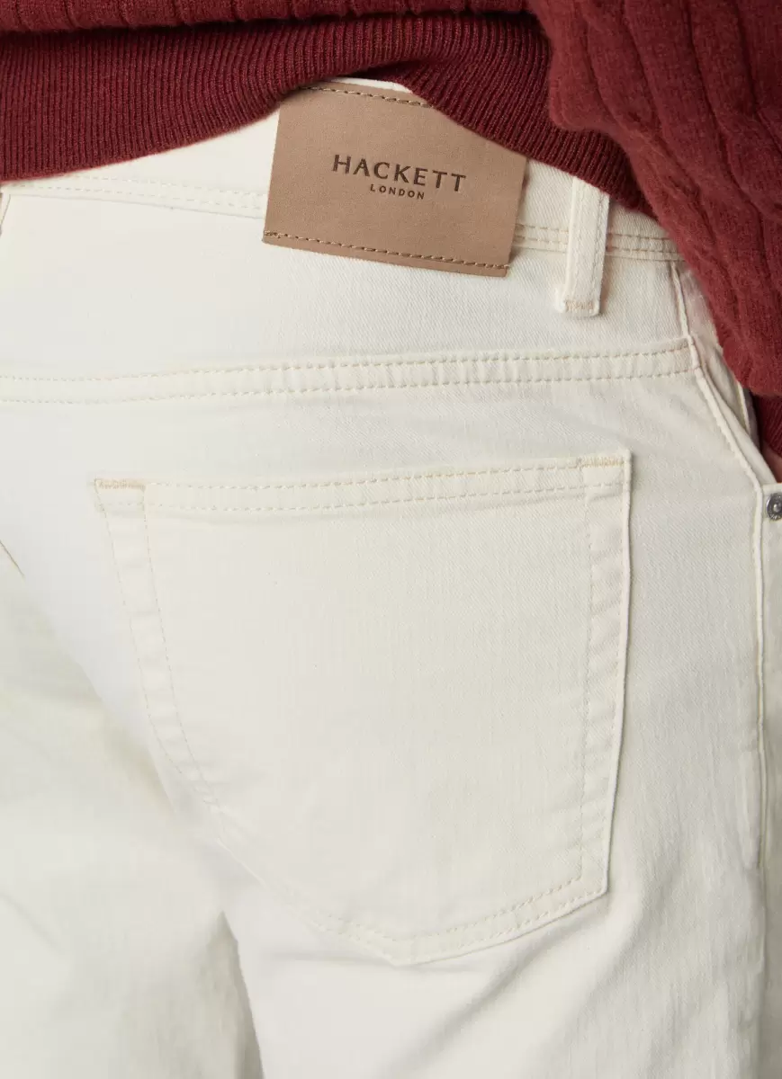 Ecru White Jeans Ecru Slim Fit Hosen & Chinos Herren Hackett London - 4