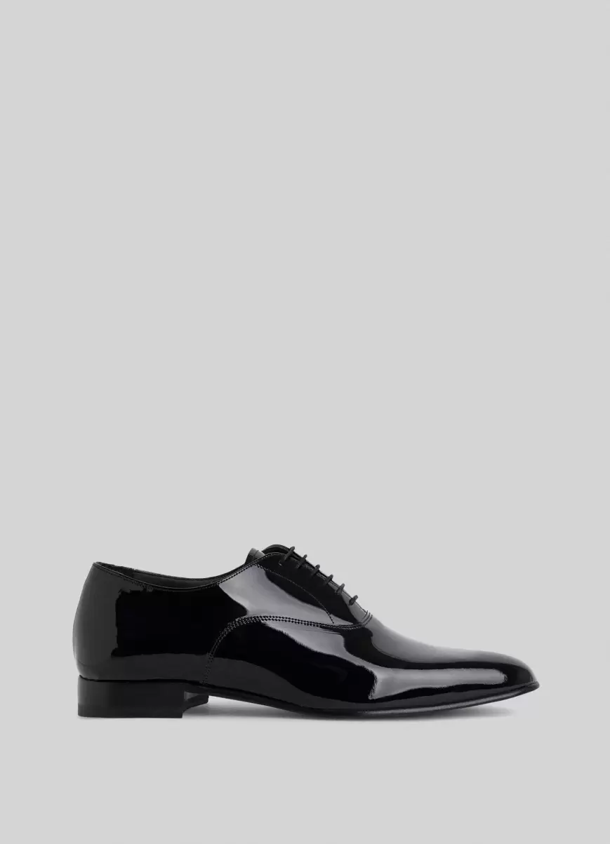 Formale Schuhe Herren Hackett London Oxford-Schuhe Aus Lackleder Black