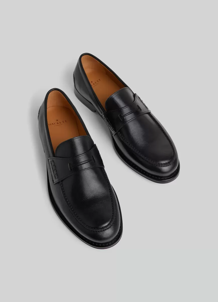 Hackett London Formale Schuhe Herren Pennyloafer Leder Black - 2