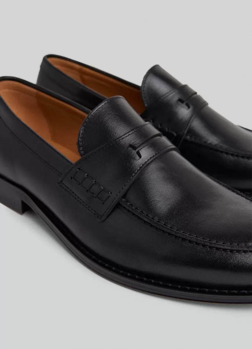 Hackett London Formale Schuhe Herren Pennyloafer Leder Black - 4