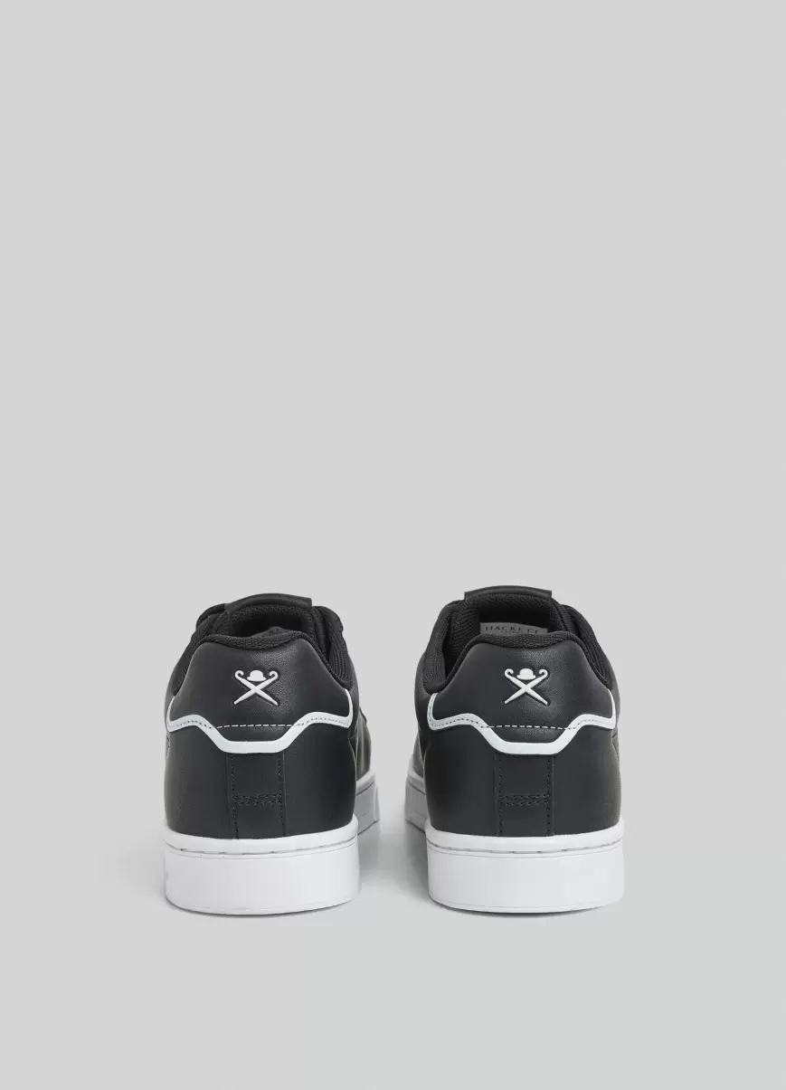 Sneakers Black Sneaker Leder Mikroperforiert Herren Hackett London - 3