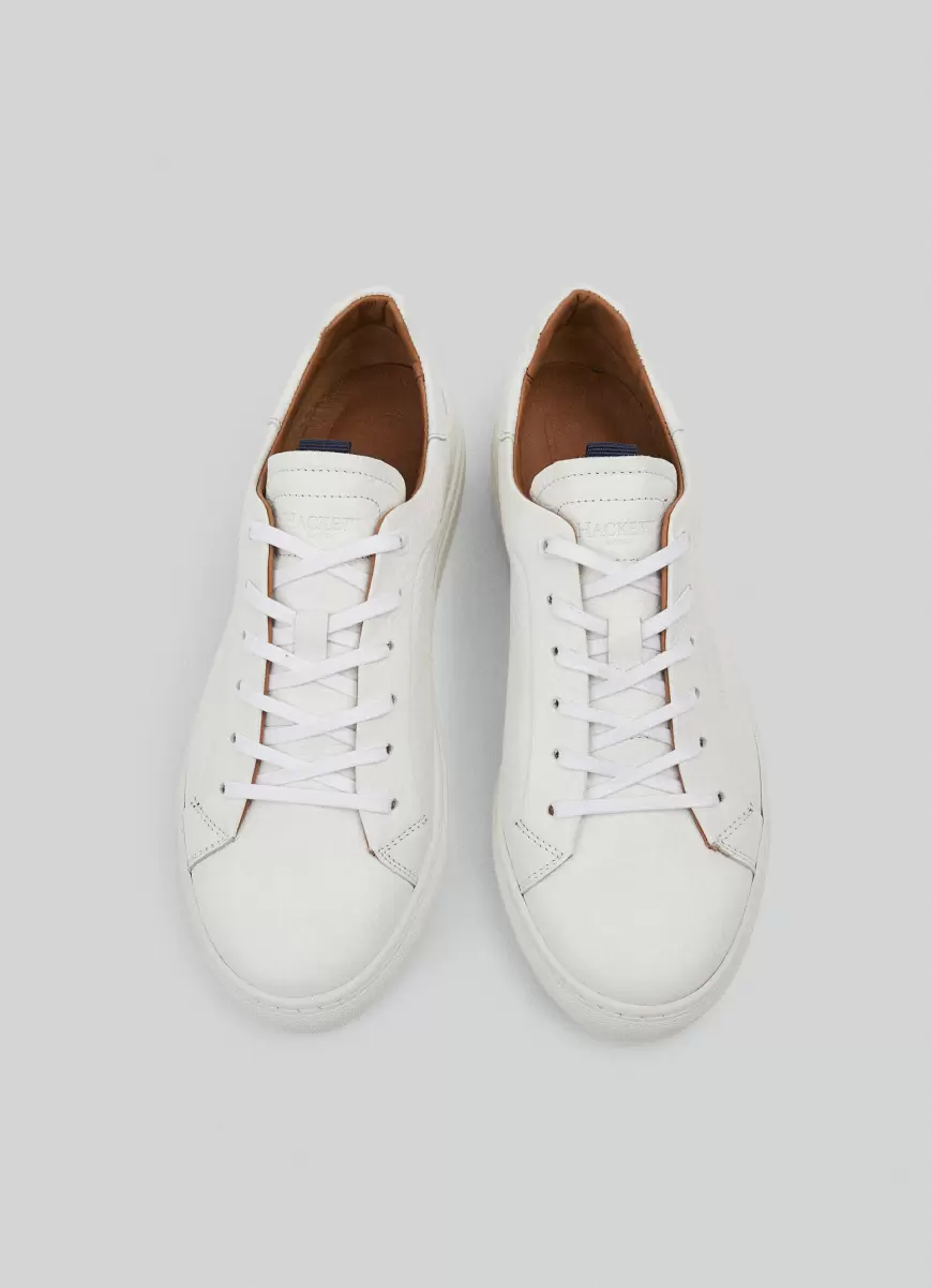Hackett London White Sneakers Sneaker Basic Leder Herren - 2