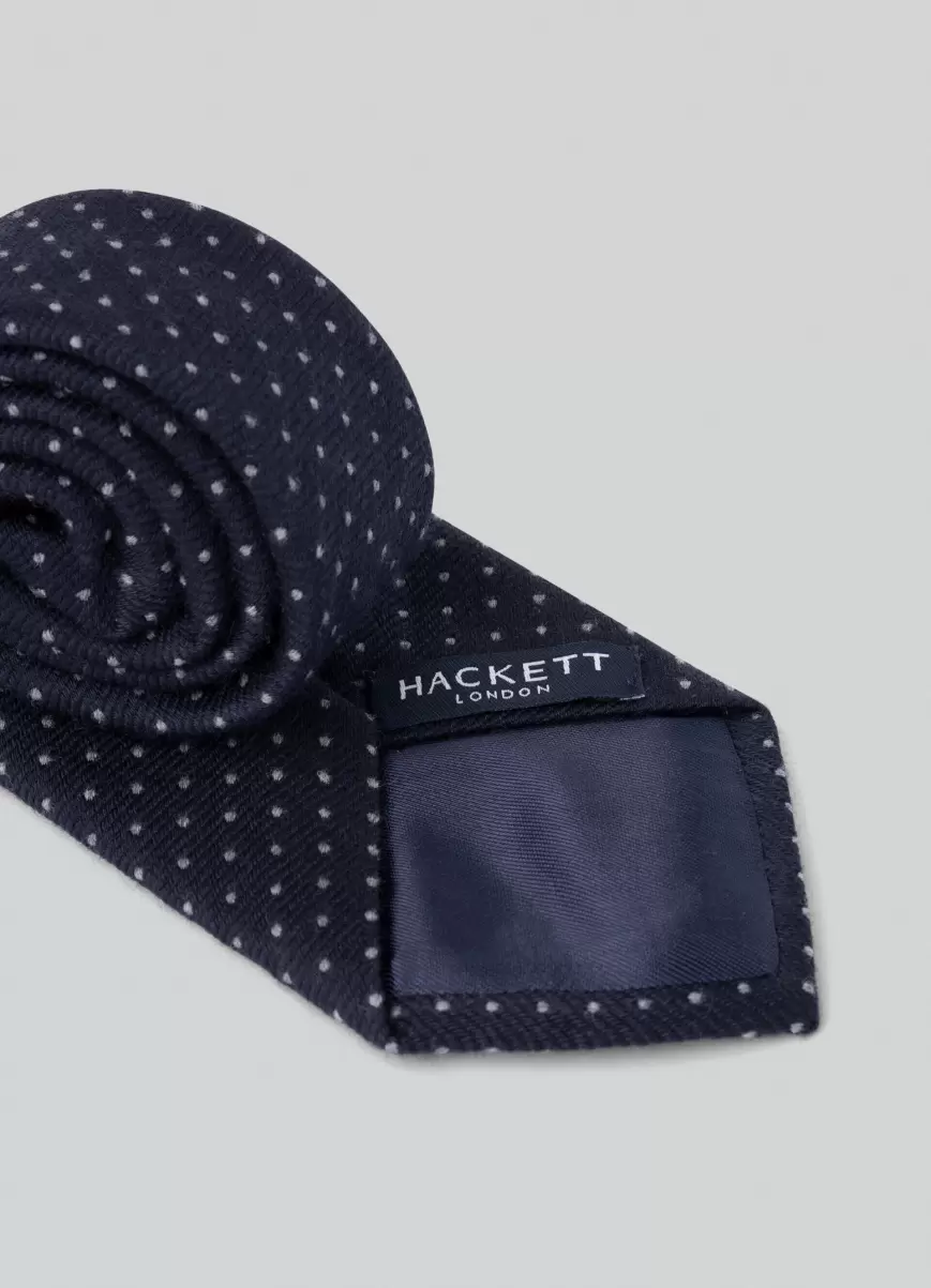 Herren Krawatten & Einstecktücher Navy Hackett London Krawatte Mini-Punktmuster - 1