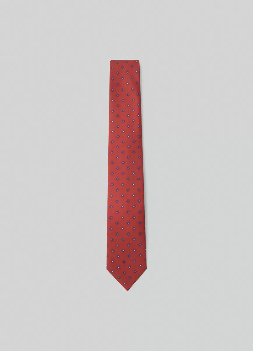 Hackett London Herren Krawatte Seide Blumen Red Krawatten & Einstecktücher