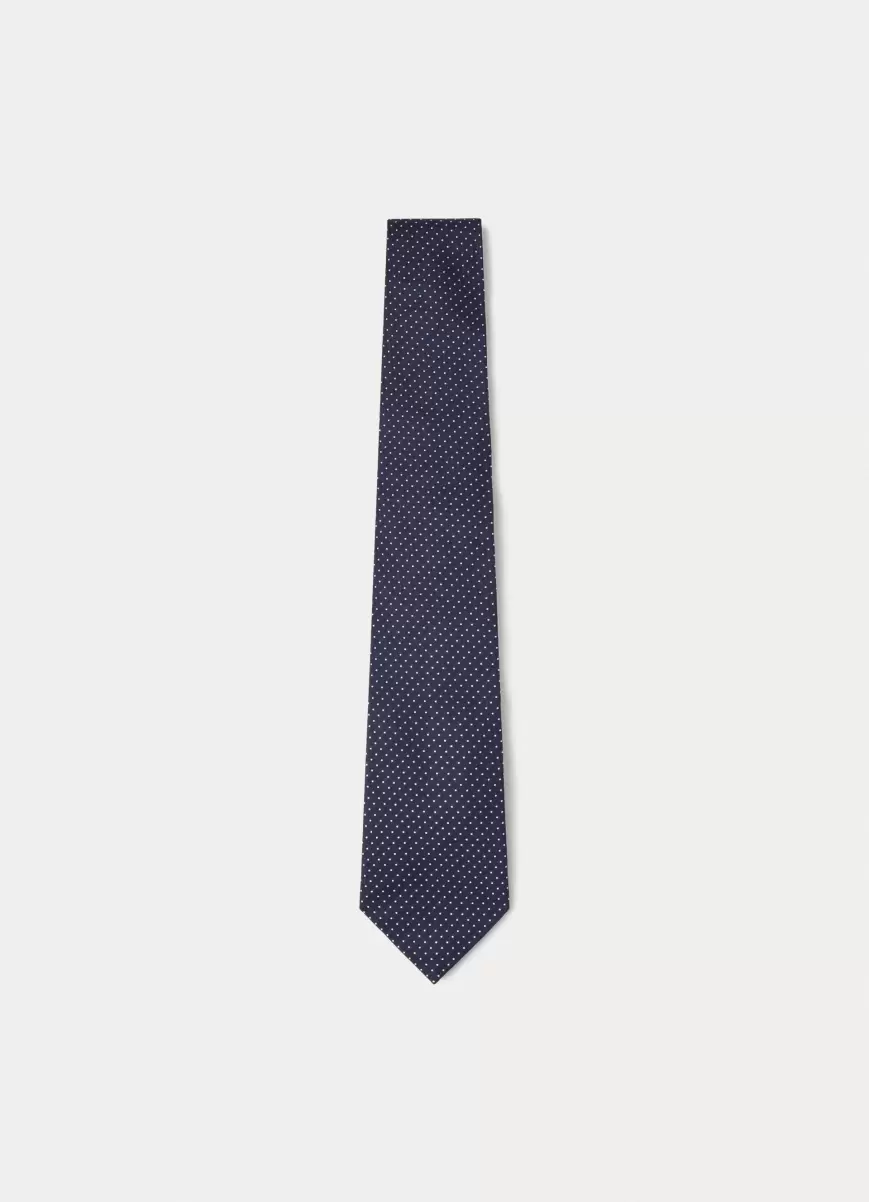Herren Navy Krawatten & Einstecktücher Hackett London Krawatte Aus Kaschmir Muster