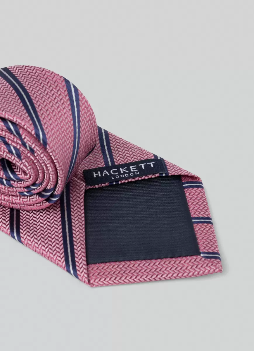 Krawatte Aus Seide Gestreift Pink Hackett London Krawatten & Einstecktücher Herren - 1