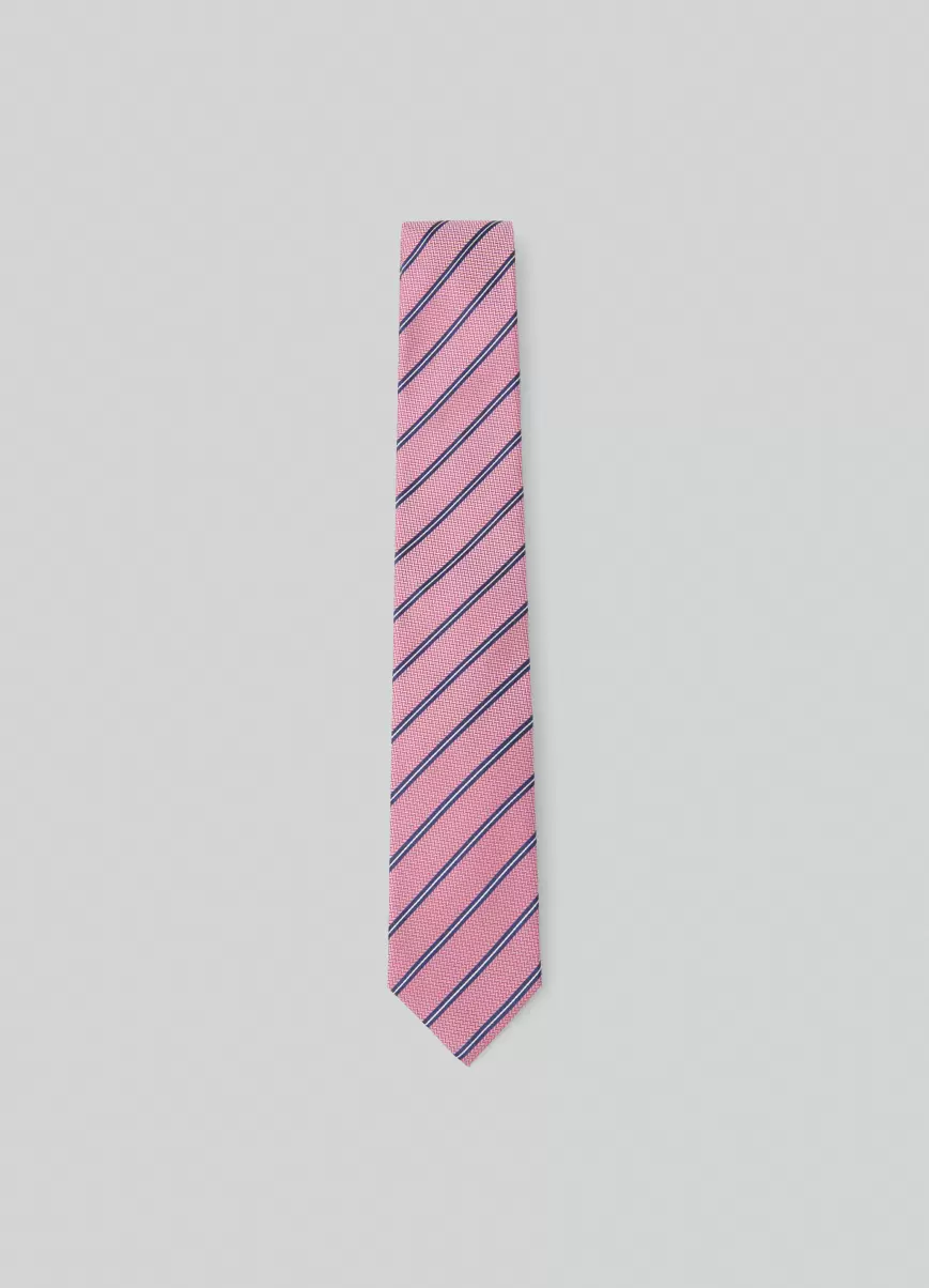 Krawatte Aus Seide Gestreift Pink Hackett London Krawatten & Einstecktücher Herren