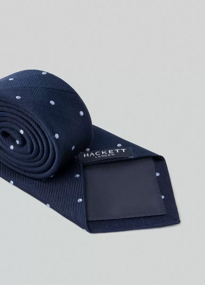 Krawatten & Einstecktücher Krawatte Seide Gepunktet Herren Navy/Sky Hackett London - 1