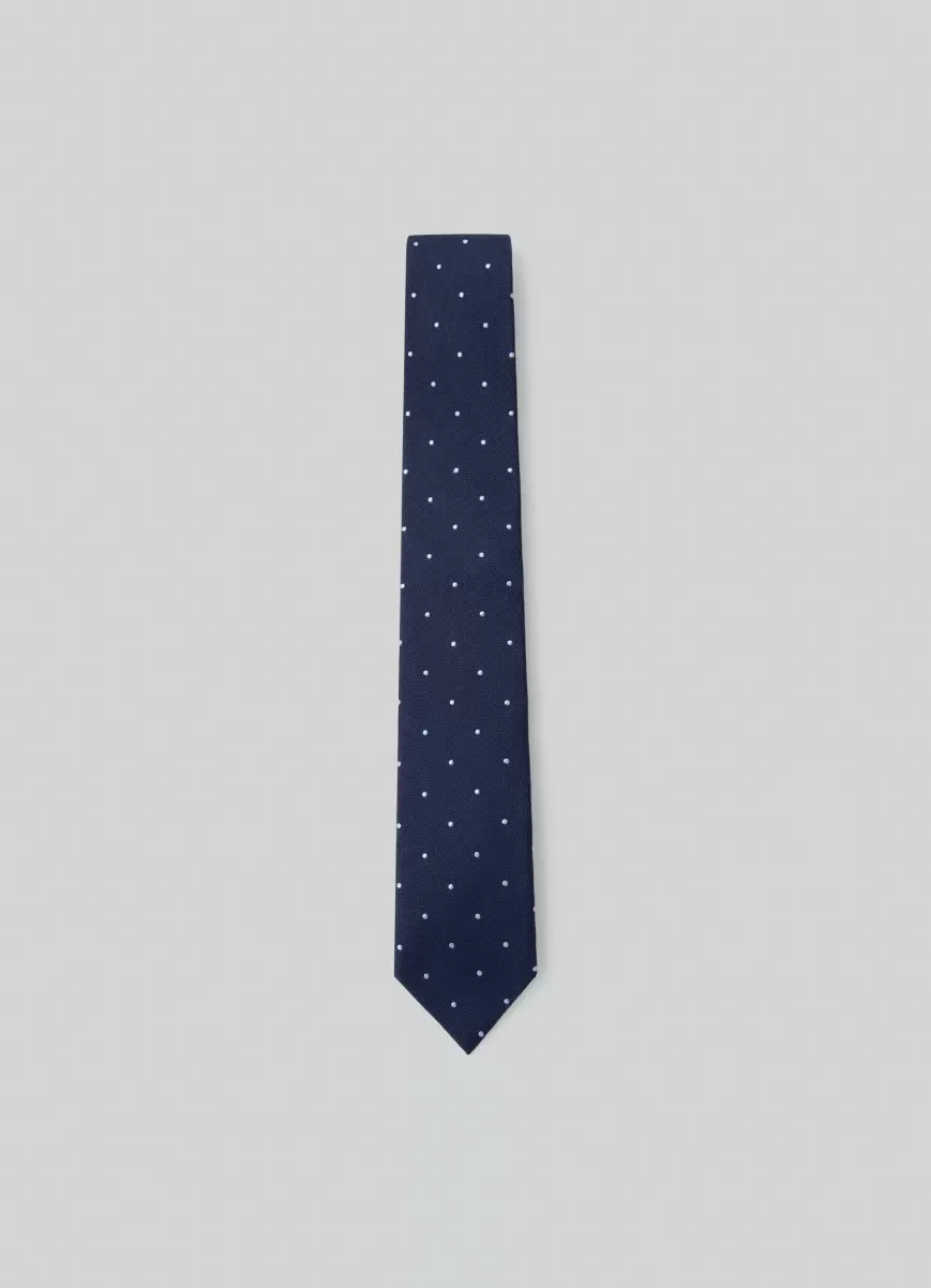 Krawatten & Einstecktücher Krawatte Seide Gepunktet Herren Navy/Sky Hackett London