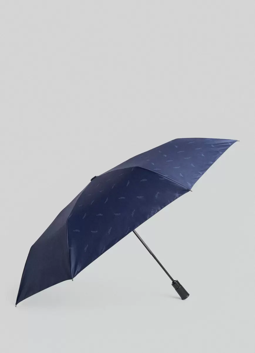 Taschenschirm Logo Ganzflächig Herren Navy Regenschirme Hackett London - 1