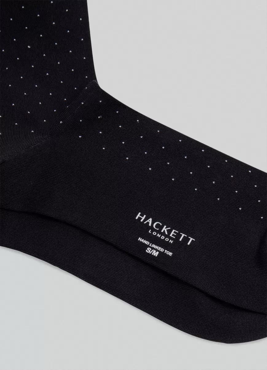 Herren Hackett London Unterwäsche & Socken Socken Punktmuster Black - 1