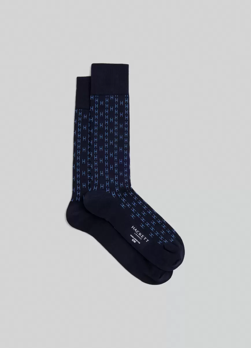 Herren Unterwäsche & Socken Hackett London Socken H-Logo Navy