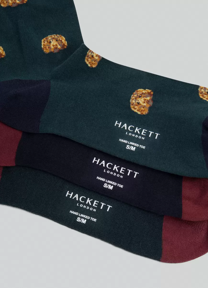 Forest Green Herren Hackett London Unterwäsche & Socken 3Er-Pack Socken Verschieden Harry - 1