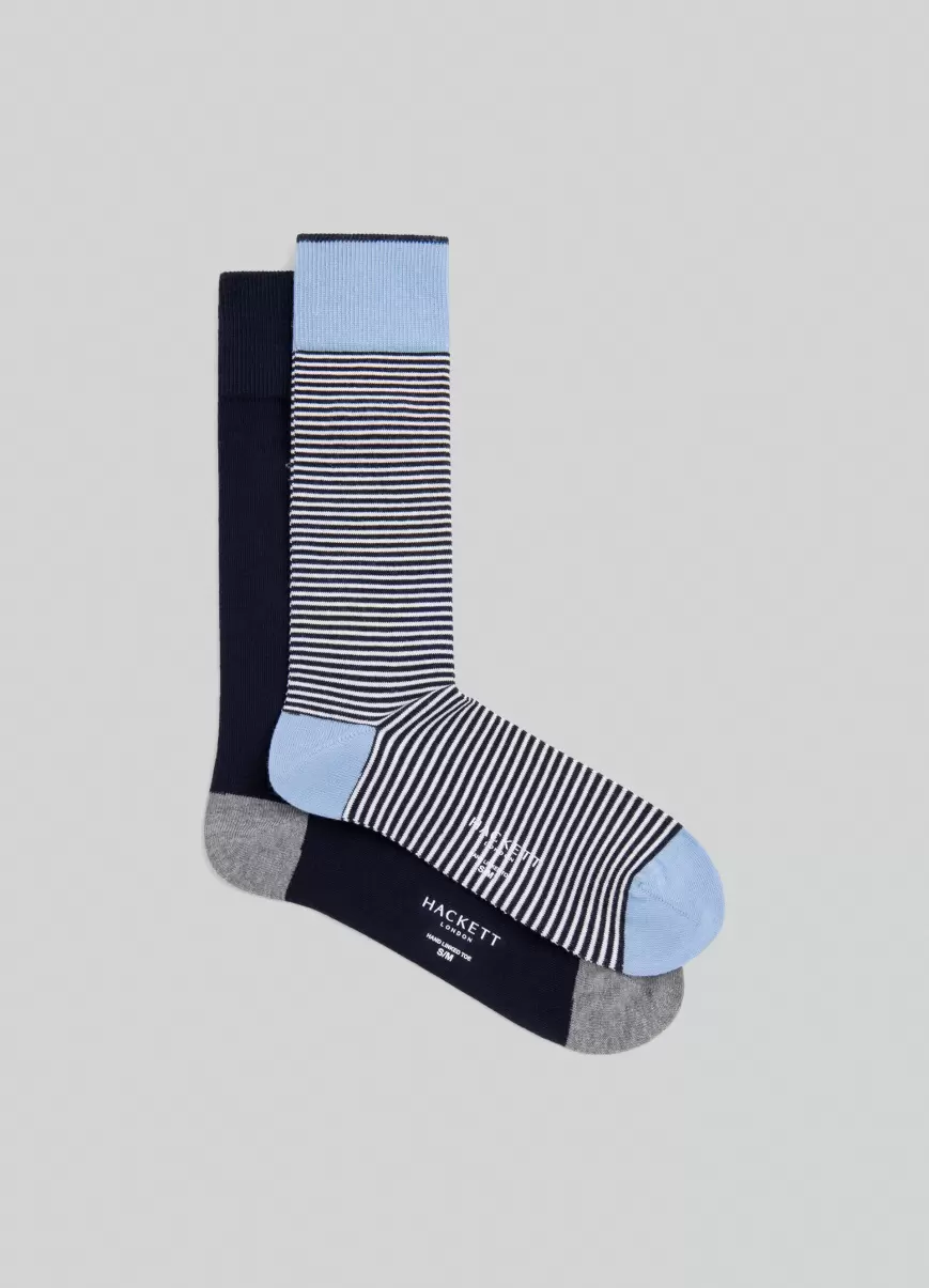 Navy Unterwäsche & Socken 2Er-Pack Socken Baumwolle Hackett London Herren