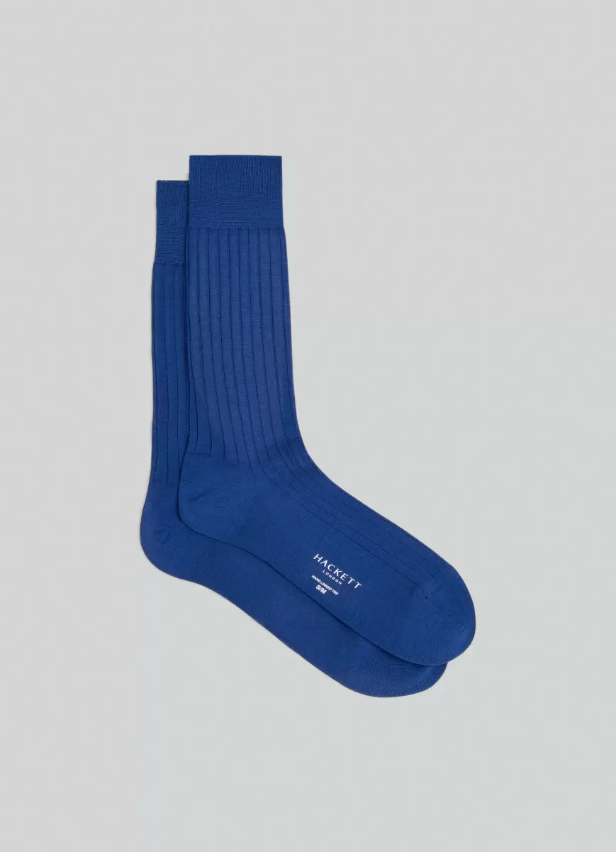 Royal Blue Hackett London Socken Baumwolle Gerippt Unterwäsche & Socken Herren