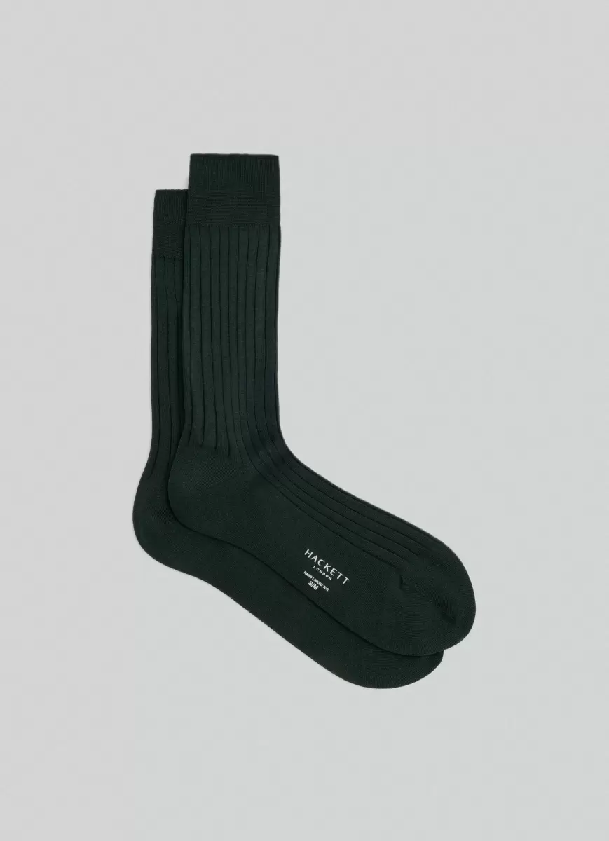 Herren Unterwäsche & Socken Hackett London Socken Baumwolle Gerippt Forest Green