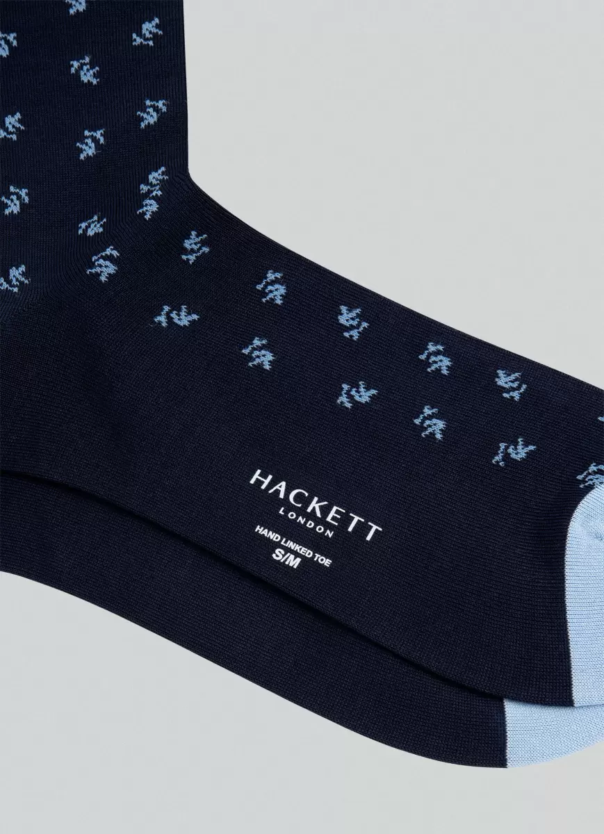 Hackett London Socken Blumenmuster Navy Unterwäsche & Socken Herren - 1