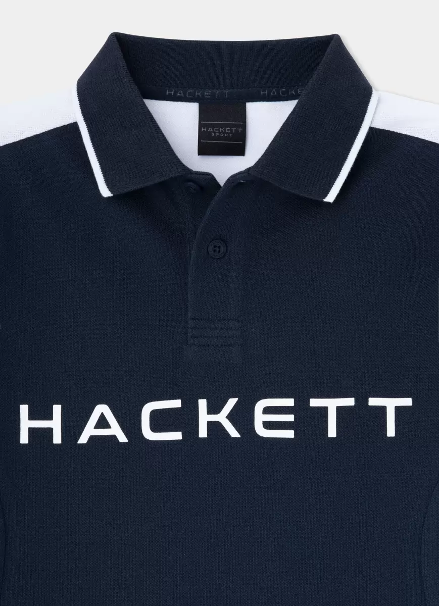 Hackett London Poloshirt Baumwolle Amr Herren Navy Poloshirts - 2