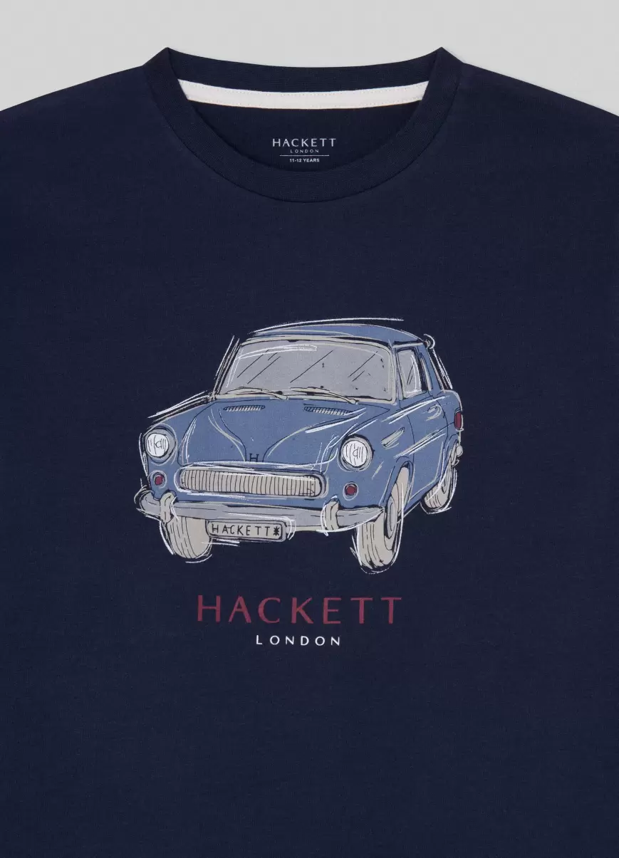 Herren T-Shirts & Sweatshirts Navy T-Shirt Langärmlig Oldtimer-Design Hackett London - 2
