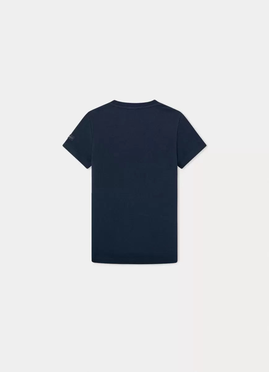 Navy T-Shirt Logo-Druck Classic Fit Herren Hackett London T-Shirts & Sweatshirts - 1