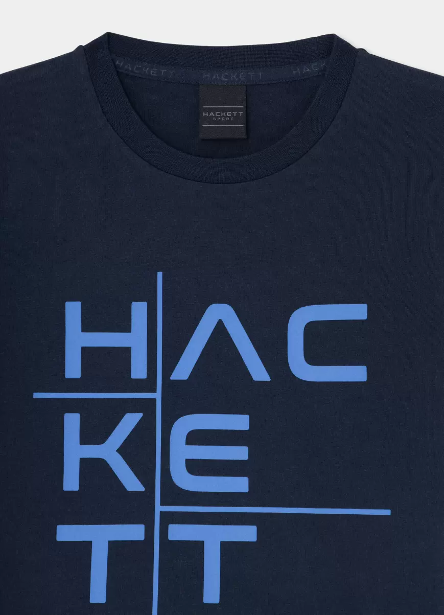 Navy T-Shirt Logo-Druck Classic Fit Herren Hackett London T-Shirts & Sweatshirts - 2