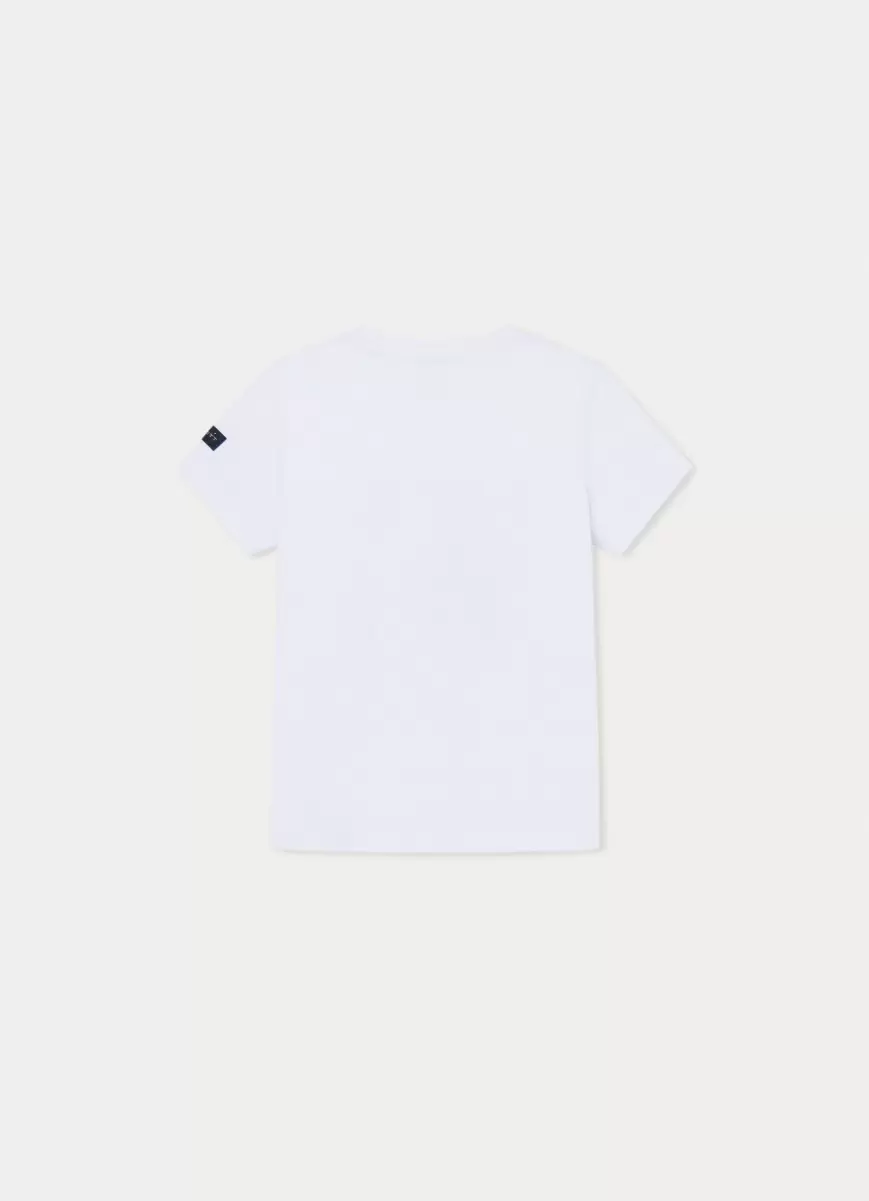 Herren T-Shirt Logo-Druck Classic Fit Hackett London White T-Shirts & Sweatshirts - 1